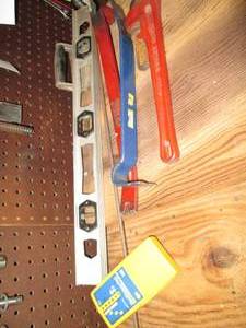 Construction levels, pry bars , pip...