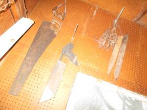 Vintage saw, traps and levels...