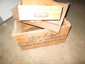 Vintage wood flats and crate...