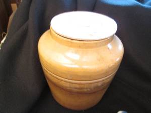 Red Wing Stoneware vase with lid...