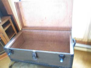 Vintage painted foorlocker Trunk wi...