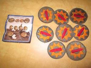 Vintage uniform button set and fabr...