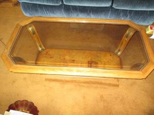 Oblong Octagon shaped wood coffee t...