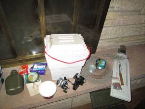 Styrofoam mini-cooler, live trap, l...