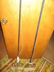 Pair of vintage metal ice fishing s...