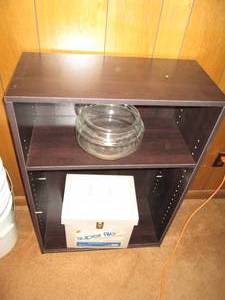 Smaller bookshelf, File keeping Box...