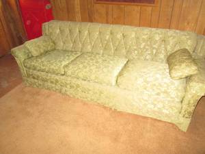 Vintage avocado Green upholstered 3...