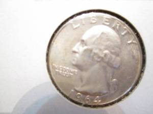 1964 Washington quarter dollar coin...