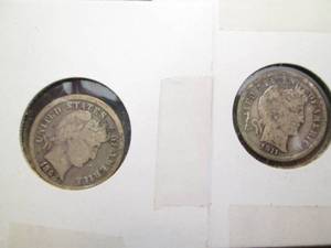 1911 and 1898 Mercury dime coins...