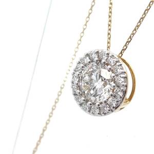 NEW!! 3 Carat Diamond Round Pavé Halo Pendant Necklace in 14k Yellow Gold *VIDEO*