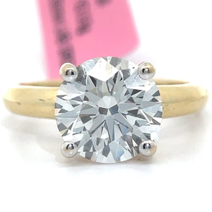 3 Carat Diamond Round Solitaire Ring in 14k Yellow Gold Retail $4,995 VIDEO
