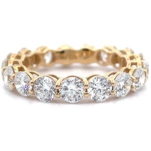 NEW 5 Carat Diamond Two-Prong Trellis Eternity Ring in 14k Yellow Gold VIDEO