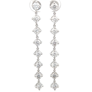 NEW Elegant 4 Carat Diamond Linear Dangle Earrings in 14k White Gold VIDEO