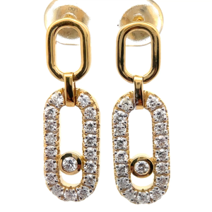 NEW Pav Diamond Double Paperclip Drop Earrings VIDEO