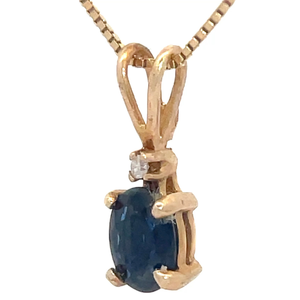 Natural Sapphire & Diamond Two-Stone Split Bail Pendant in 14k Yellow Gold VIDEO