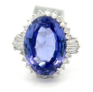 8.74 Carat Tanzanite & Natural Diamond Ring in Platinum $10,995 Retail Tag VIDEO