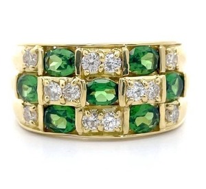 1.77 Carat Natural Tsavorite & Diamond Ring in 18K Yellow Gold $6,350 Retail VIDEO