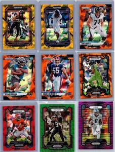 Prizm Multi-Color Parallels - Nine Card Lot