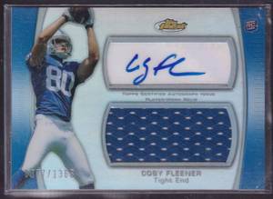 2012 Topps Finest Coby Fleener Jersey Auto Card