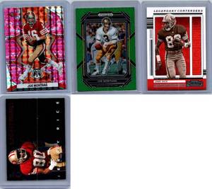 Joe Montana and Jerry Rice Inserts - Four Card Lot