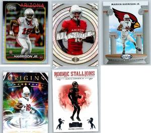 Marvin Harrison Jr. Rookies and Inserts - Five Card Lot