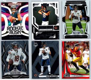 Caleb Williams Rookies and Base - Six Card Lot