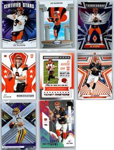 Joe Burrow Inserts, RC and Base - Eight Card Lot