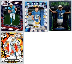 Ladd McConkey Rookies and Inserts - Four Card Lot