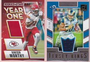 Xavier Worthy RC and Todd Gurley #99 Jersey Cards