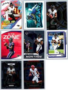 Lamar Jackson Inserts and Base - Eight Card Lot