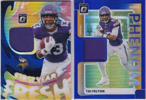 Tai Felton Vikings RC Jersey Cards - Two Card Lot