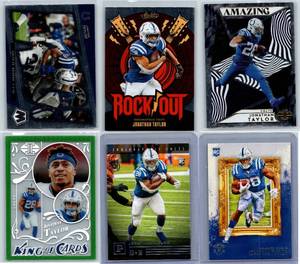 Jonathan Taylor Rookies and Inserts - Six Card Lot