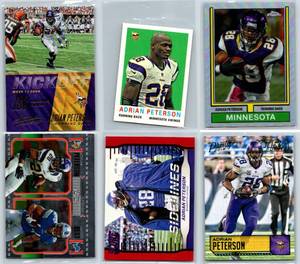Adrian Peterson Inserts and Base - Six Card Lot