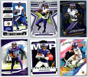 Justin Jefferson Inserts and Base - Six Card Lot