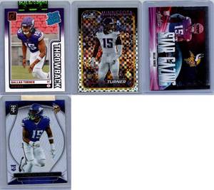 Dallas Turner Rookies and Inserts - Four Card Lot