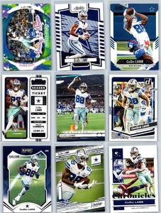 CeeDee Lamb Inserts and Base - Nine Card Lot