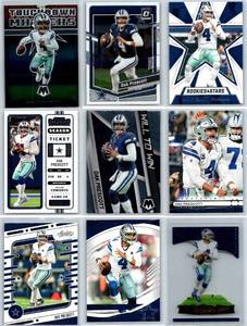 Dak Prescott Inserts and Base - Nine Card Lot