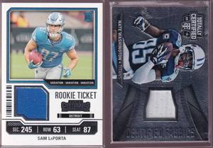 Sam LaPorta RC and Nate Washington Jersey Cards