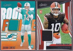 Quinn Ewers and Quinshon Judkins Rookie Jersey Cards