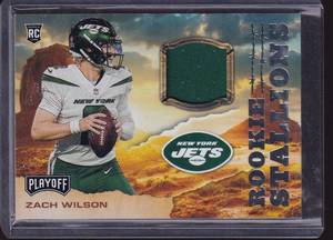 2021 Playoff Zach Wilson RC Jersey Card