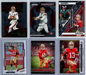 Brock Purdy Rookies and Inserts - Six Card Lot