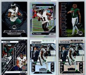 A.J. Brown Inserts and Parallels - Six Card Lot