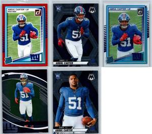 Abdul Carter Rookies and Insert - Five Card Lot