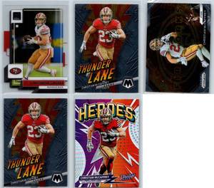 Christian McCaffrey Inserts - Five Card Lot