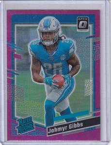 Jahmyr Gibbs Donruss Optic Rated Rookie Pink Prizm