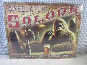 (FS) Sasquatch Saloon Tin Sign 16 ...
