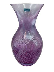 Vintage 5 Caithness (Made in Scotland) Purple Glass Swirl Pattern Bud Vase