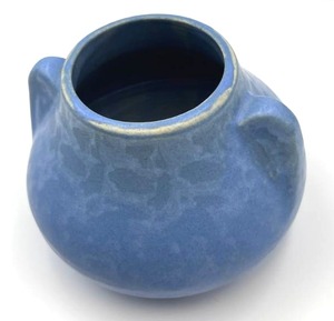 1930s Brush McCoy Blue Ear Handled Vase