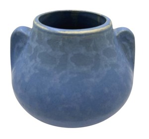 1930s Brush McCoy Blue Ear Handled Vase