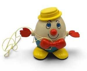 Vintage Fisher Price Humpty Dumpty Pull Toy #736